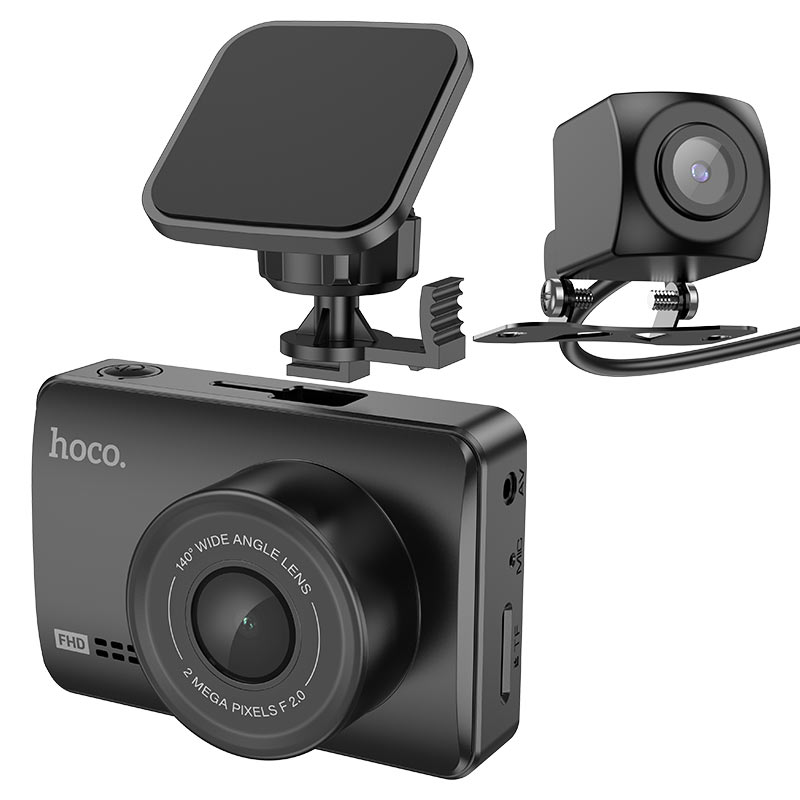 Aparat de înregistrare de conducere DV3 cu ecran (dual-canal) negru