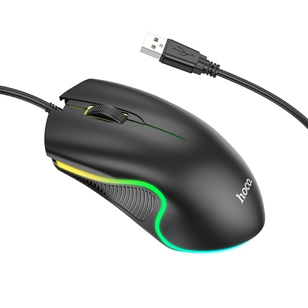 GM19 Bucurați-vă de jocuri luminoase cu fir mouse-ul negru